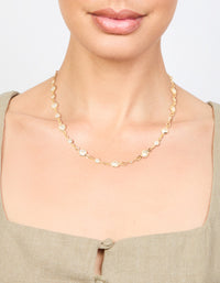 Gold Plated Diamante Detail Necklace - link has visual effect only