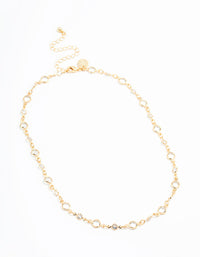 Gold Plated Diamante Detail Necklace - link has visual effect only