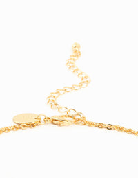 Gold Plated Cubic Zirconia Textured Moon Layered Necklace - link has visual effect only
