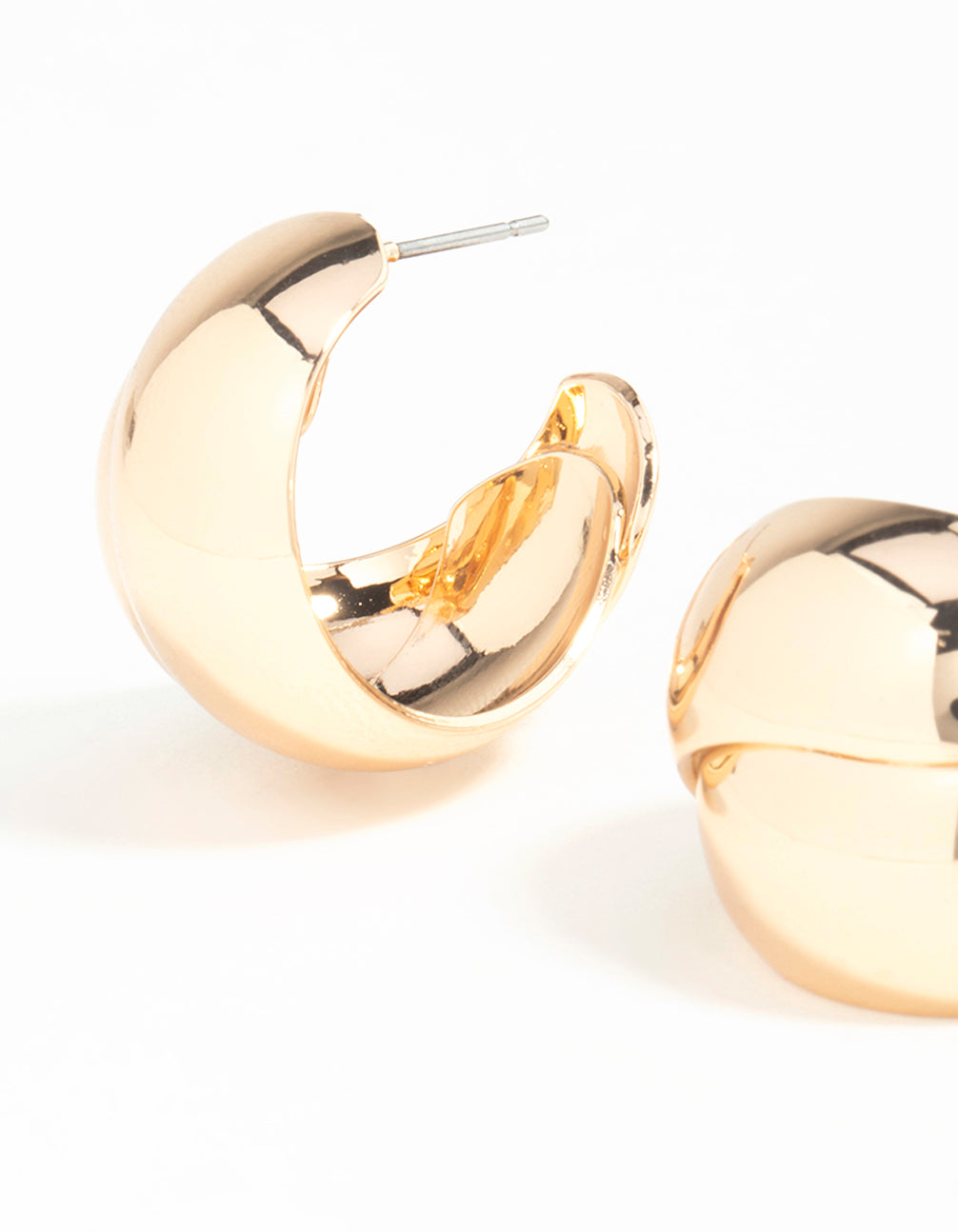 Gold Overlapped Large Hoop Earrings