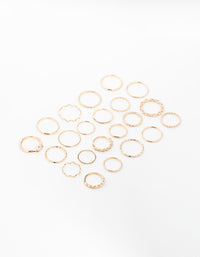 Gold Twisted & Diamante Rings 22-Pack - link has visual effect only