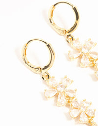 Gold Plated Cubic Zirconia Flower Drop Earrings - link has visual effect only