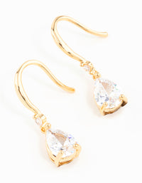 Gold Plated Pear Cut Cubic Zirconia Teardrop Earrings - link has visual effect only