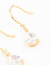 Gold Plated Pear Cut Cubic Zirconia Teardrop Earrings - link has visual effect only