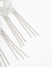 Silver Butterfly Cupchain Drop Earrings - link has visual effect only