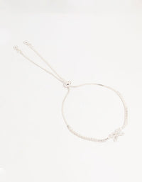 Silver Cubic Zirconia Cupchain Bow Bracelet - link has visual effect only