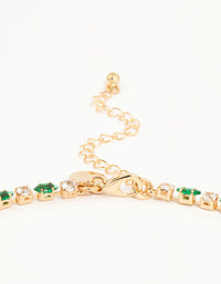 Gold Green Cubic Zirconia Marquise Layered Y-Necklace - link has visual effect only