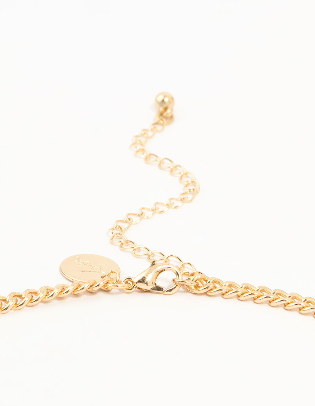 Gold Cubic Zirconia Chain Oval Stone Necklace
