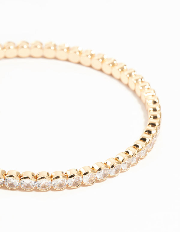 Gold Cubic Zirconia Tennis Bracelet