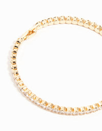 Gold Cubic Zirconia Tennis Bracelet - link has visual effect only