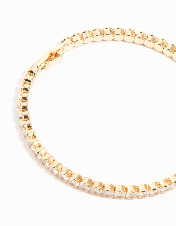 Gold Cubic Zirconia Tennis Bracelet