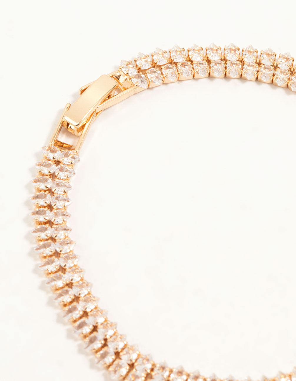 Gold Teardrop Cubic Zirconia Layered Tennis Bracelet