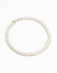 Silver Cubic Zirconia Graduating Square Tennis Bracelet - link has visual effect only