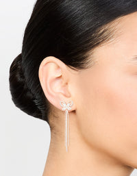 Rose Gold Cubic Zirconia Butterfly Drop Earrings - link has visual effect only