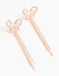 Rose Gold Cubic Zirconia Butterfly Drop Earrings - link has visual effect only