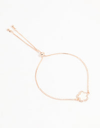 Rose Gold Plated Cubic Zirconia Flower Toggle Bracelet - link has visual effect only
