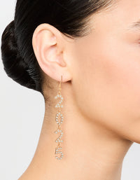 Gold 2025 Diamante Long Drop Earrings - link has visual effect only