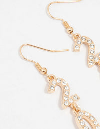 Gold 2025 Diamante Long Drop Earrings - link has visual effect only