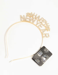 Gold Diamante Happy New Year Headband - link has visual effect only
