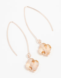 Rose Gold Fine Flower Drop Earrings - link has visual effect only