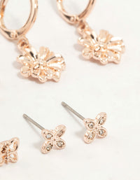 Rose Gold Butterfly & Bee Earrings 6-Pack - link has visual effect only
