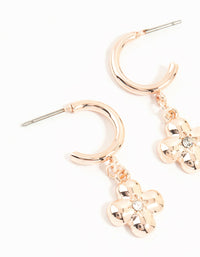 Rose Gold Flower & Clover Hoop Earrings 3-Pack - link has visual effect only