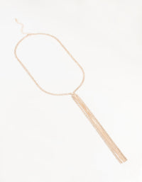 Rose Gold Diamante Tassel Y-Necklace - link has visual effect only