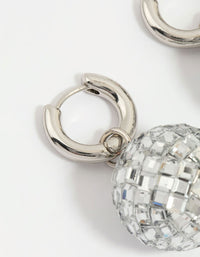 Silver Disco Ball Drop Earrings - link has visual effect only