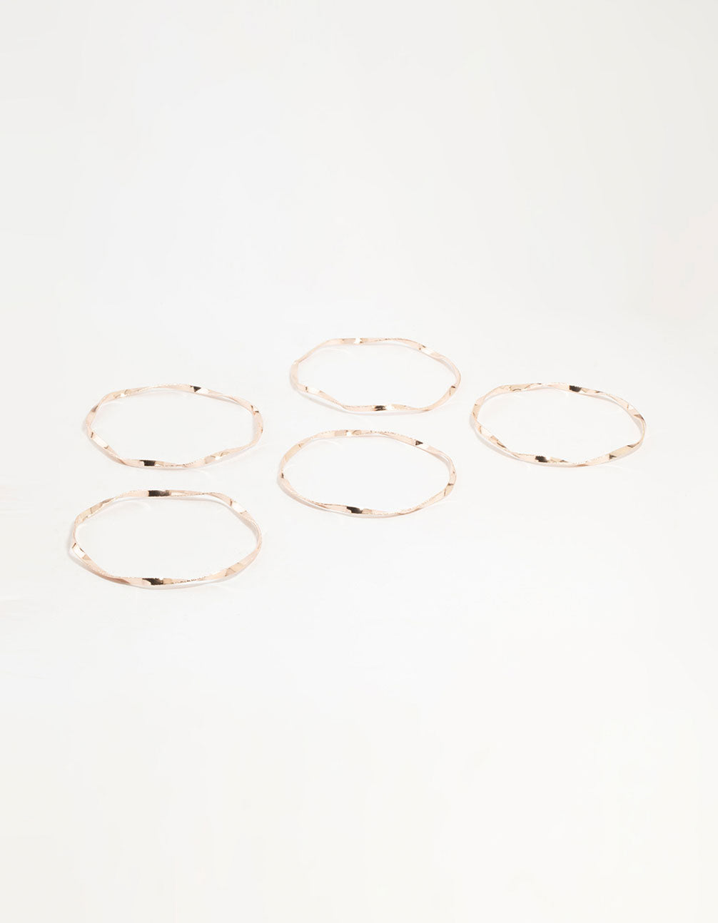 Rose Gold Twisted Bangles 5-Pack