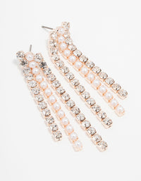 Rose Gold Waterfall Layered Drop Earrings - link has visual effect only