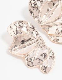 Rose Gold Half Layered Leaf Drop Earrings - link has visual effect only
