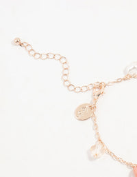 Rose Gold Mixed Flower Charm Bracelet - link has visual effect only