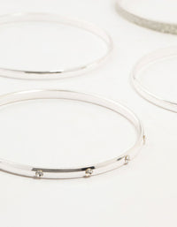 Silver Glitter Paper & Diamante Bangles 5-Pack - link has visual effect only