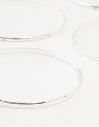 Silver Diamante Inlay & Clean Bangles 7-Pack - link has visual effect only