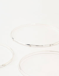 Silver Diamante Inlay & Clean Bangles 7-Pack - link has visual effect only