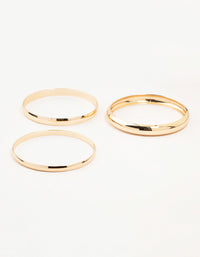 Gold Thick Bangles 3-Pack - link has visual effect only