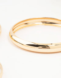 Gold Thick Bangles 3-Pack - link has visual effect only