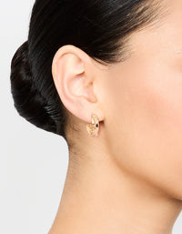 Gold Textured Hoop Earrings - link has visual effect only