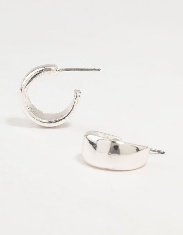 Silver Mini Teardrop Hoop Earrings