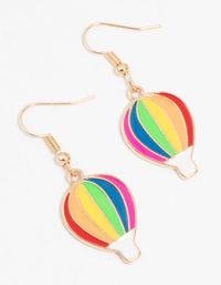 Gold Rainbow Hot Air Balloon Drop Earrings - link has visual effect only