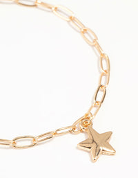 Gold Diamante Star Chain Bracelets 2-Pack - link has visual effect only
