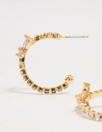 Gold Plated Cubic Zirconia Butterfly Hoop Earrings - link has visual effect only