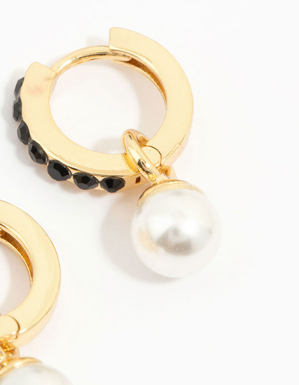 Gold Plated Pearl & Butterfly Earrings 3-Pack