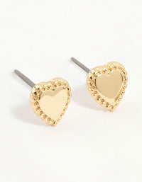 Gold Plated Cubic Zirconia Heart Earrings 3-Pack - link has visual effect only