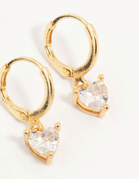 Gold Plated Cubic Zirconia Heart Earrings 3-Pack - link has visual effect only