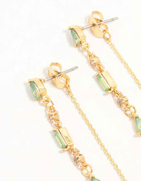 Gold Plated Cubic Zirconia Pear Huggie Earrings - link has visual effect only