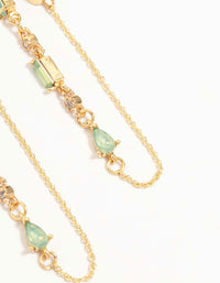 Gold Plated Cubic Zirconia Pear Huggie Earrings - link has visual effect only