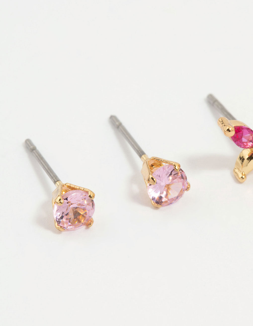 Gold Plated Cubic Zirconia Vine & Butterfly Earrings 3-Pack