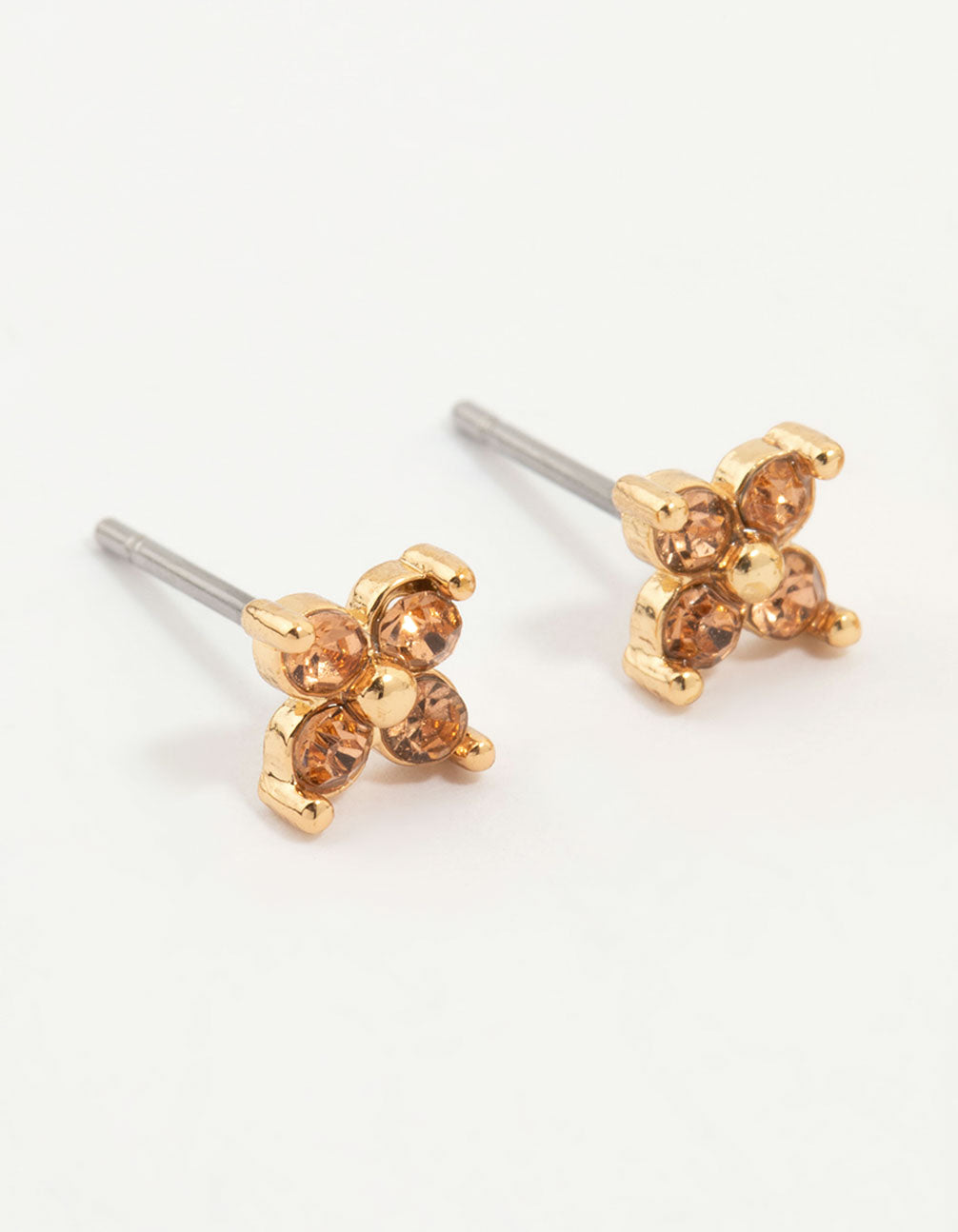 Gold Plated Flower Motif Earrings 3-Pack