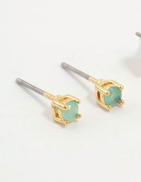 Gold Plated Cubic Zirconia Popsicle & Ice Cream Earrings 3-Pack - link has visual effect only
